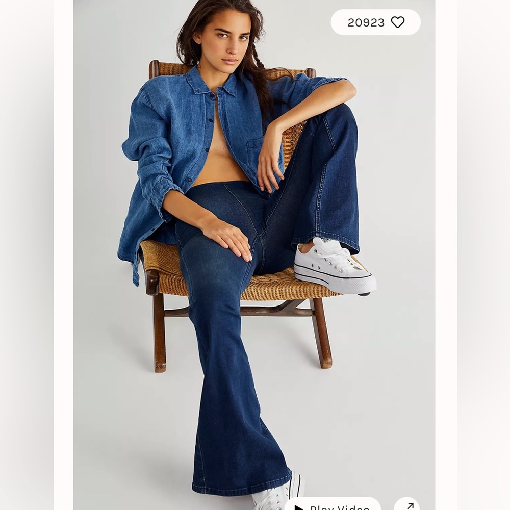 Free People Penny Pull-On Flare Jeans